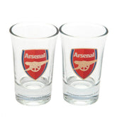 Arsenal FC 2pk Shot Glass Set LKT Sport Set of 2 shot glassesFeaturing full colour Arsenal FC club crestOfficial licensed productApprox 50ml (2oz)Approx 7cm tall, 4cm in diameter Shot Glasses