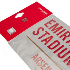 Arsenal FC Colour Crest Street Sign LKT Sport Gloss finish design stamped metal wall signEmirates Stadium road sign, the home of Arsenal FC on a white backgroundReady to hang on the wall with four small holes for fixingOfficial licensed productApprox 40cm