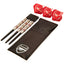 Arsenal FC Darts Set LKT Sport Arsenal FC essential darts set3 x dart barrels with red detail3 x black dart shafts3 x red dart flights with white Arsenal crestsComplete with a PU darts case printed with the Arsenal crestOfficial licensed product Darts