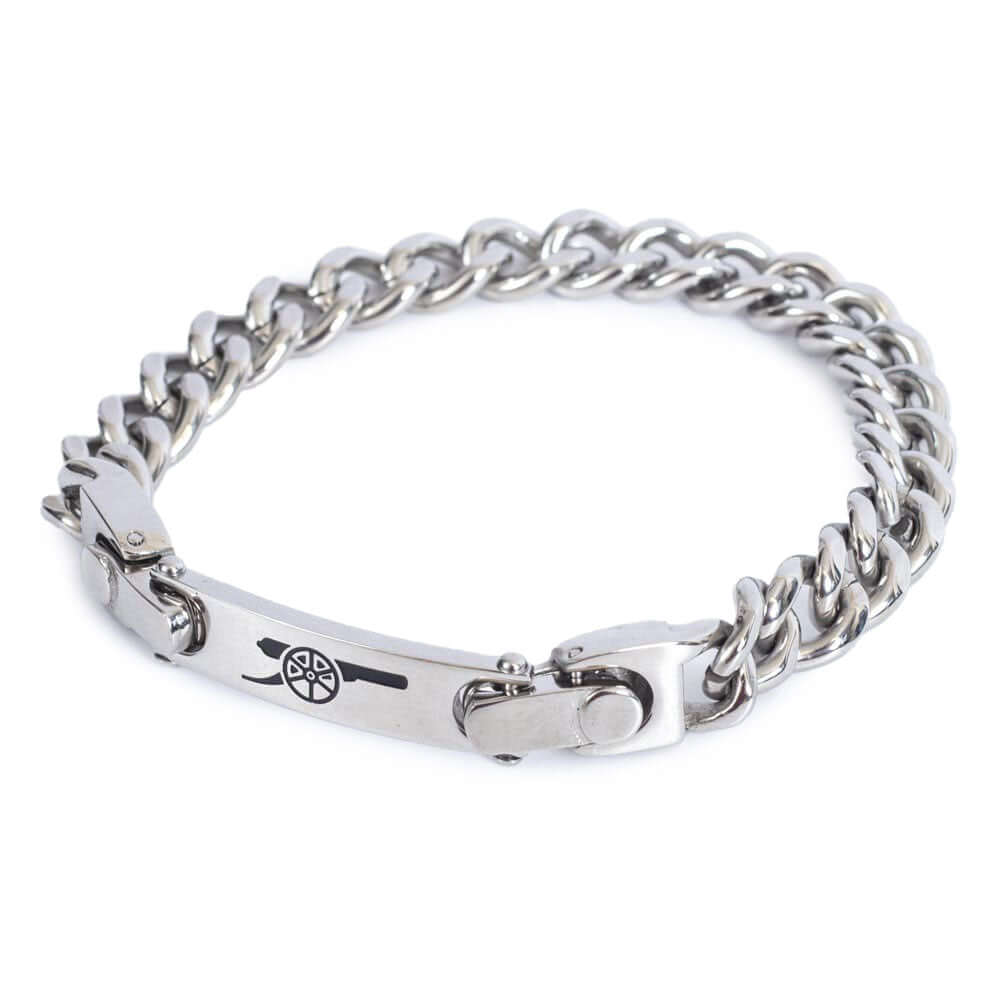 Arsenal FC Detachable Bracelet LKT Sport Classic stainless steel rope link bracelet with detachable central plateFeaturing a unique design whereby the central plate can be removed and attached to other jewellery, making the bracelet shorter in lengthCentr