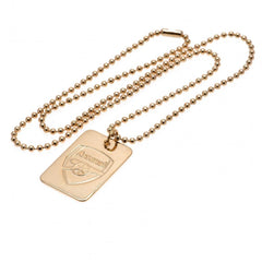 Arsenal FC Gold Plated Dog Tag & Chain LKT Sport Gold plated classic dog tag and ball chainMirror finish featuring an embossed club crestOfficial licensed productChain approx 55cm (21 inches)Dog tag approx 30mm x 20mm Necklaces