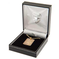 Arsenal FC Gold Plated Dog Tag & Chain LKT Sport Gold plated classic dog tag and ball chainMirror finish featuring an embossed club crestOfficial licensed productChain approx 55cm (21 inches)Dog tag approx 30mm x 20mm Necklaces