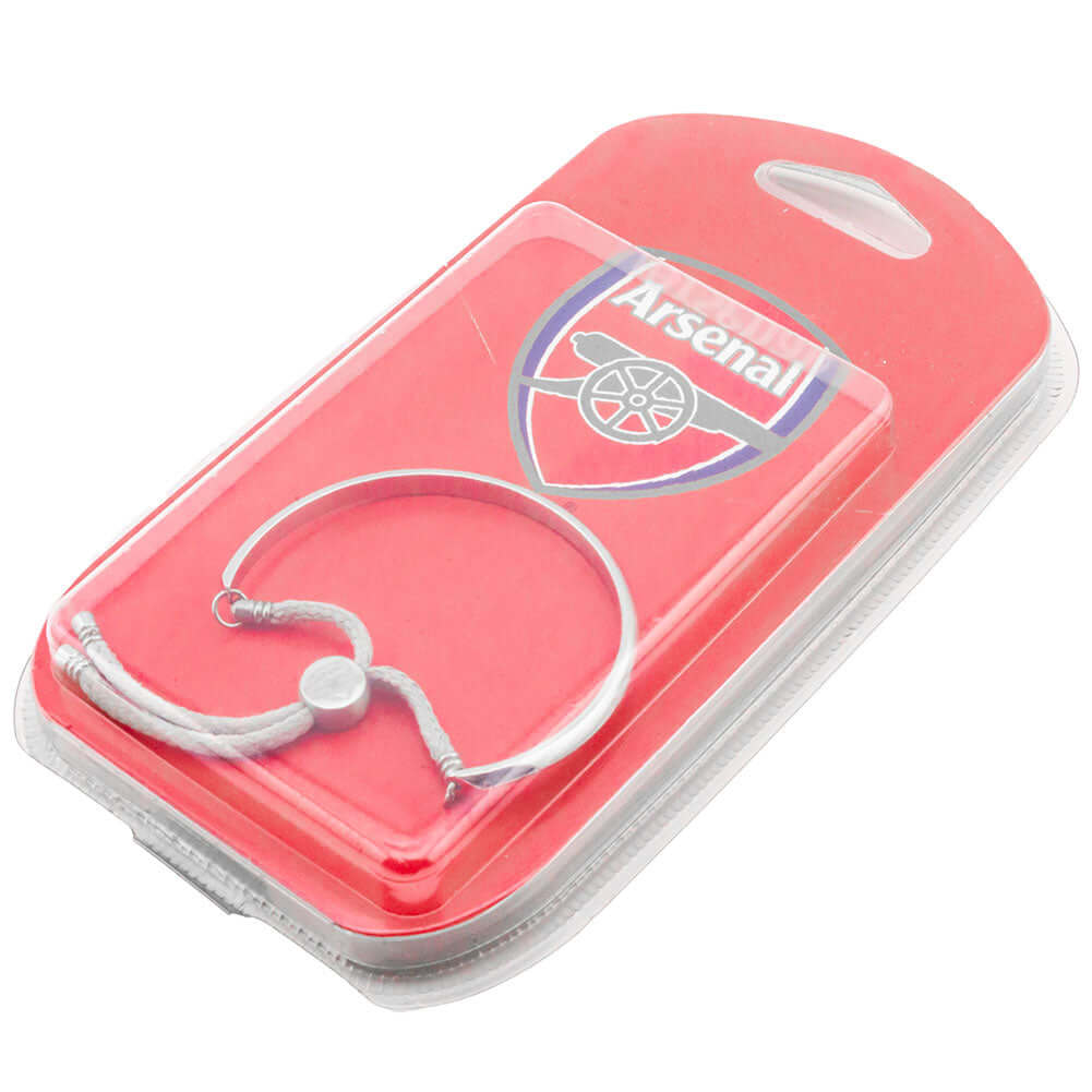 Arsenal FC Ladies Rope Bangle LKT Sport Stainless steel bangle and grey rope bracelet combinedFeaturing the Gunners logo engraved on the sliding rope attachmentOfficial licensed productApprox 10cm in diameter Bracelets