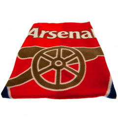 Arsenal FC Pulse Fleece Blanket LKT Sport Vibrant red pulse design soft and warm fleece blanket Features a large full colour Arsenal club crest in the centre 100% polyester machine washable Official licensed product Approx 125cm x 150cm In a printed card