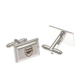 Arsenal FC Silver Plated Cufflinks LKT Sport Silver plated rectangular cufflinks in a chrome finishEach cufflink is engraved with the Arsenal crestOn a bullet back fixingOfficial licensed productApprox 20mm x 10mm Cufflinks