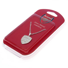 Arsenal FC Silver Plated Pendant & Chain XL LKT Sport Football>Premier League>Arsenal FC Necklaces