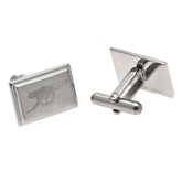 Arsenal FC Stainless Steel Cannon Cufflinks LKT Sport Stainless steel rectangular cufflinks in a brushed satin finishEach cufflink is engraved with the Arsenal cannonOn a bullet back fixingOfficial licensed productApprox 20mm x 10mm Cufflinks