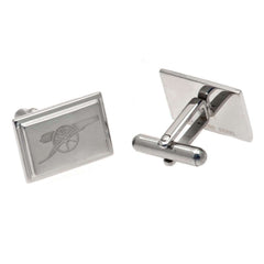 Arsenal FC Stainless Steel Cannon Cufflinks LKT Sport Stainless steel rectangular cufflinks in a brushed satin finishEach cufflink is engraved with the Arsenal cannonOn a bullet back fixingOfficial licensed productApprox 20mm x 10mm Cufflinks