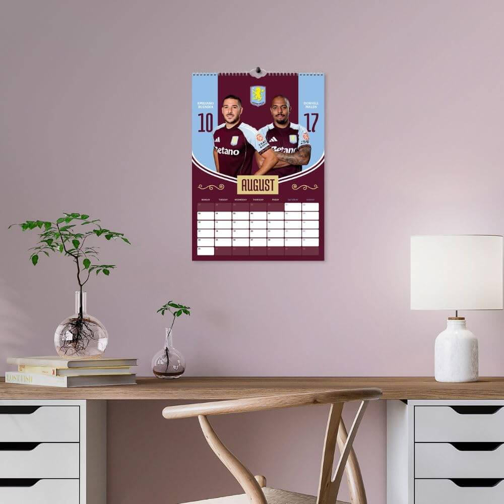 Aston Villa FC A3 Calendar 2026 LKT Sport Football>Premier League>Aston Villa FC Wall Calendars
