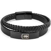 Aston Villa FC Black IP Leather Bracelet LKT Sport Twin design bracelet made from genuine leatherBlack IP crest plate with an engraved Villa logoWith a stainless steel magnetic claspOfficial licensed productApprox 20cm x 1cm Bracelets
