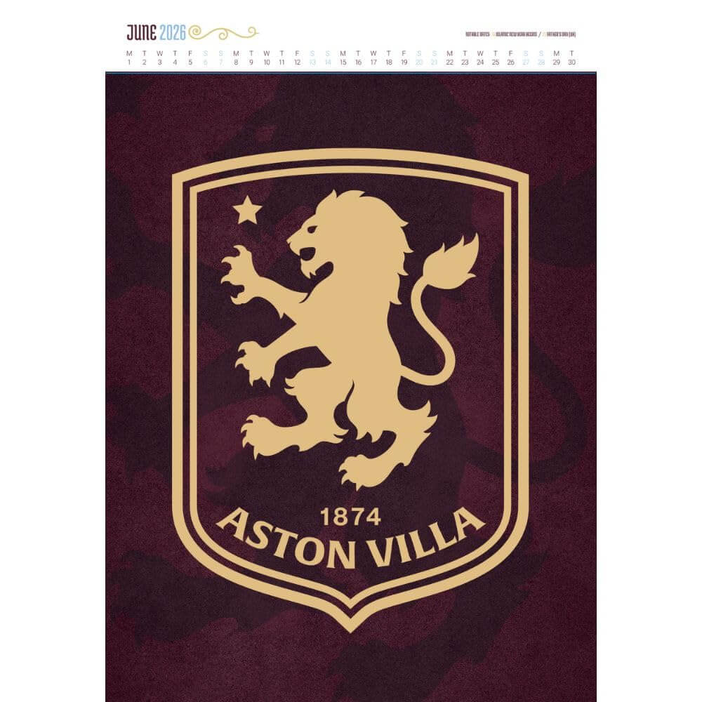 Aston Villa FC Deluxe Calendar 2026 LKT Sport Football>Premier League>Aston Villa FC Wall Calendars