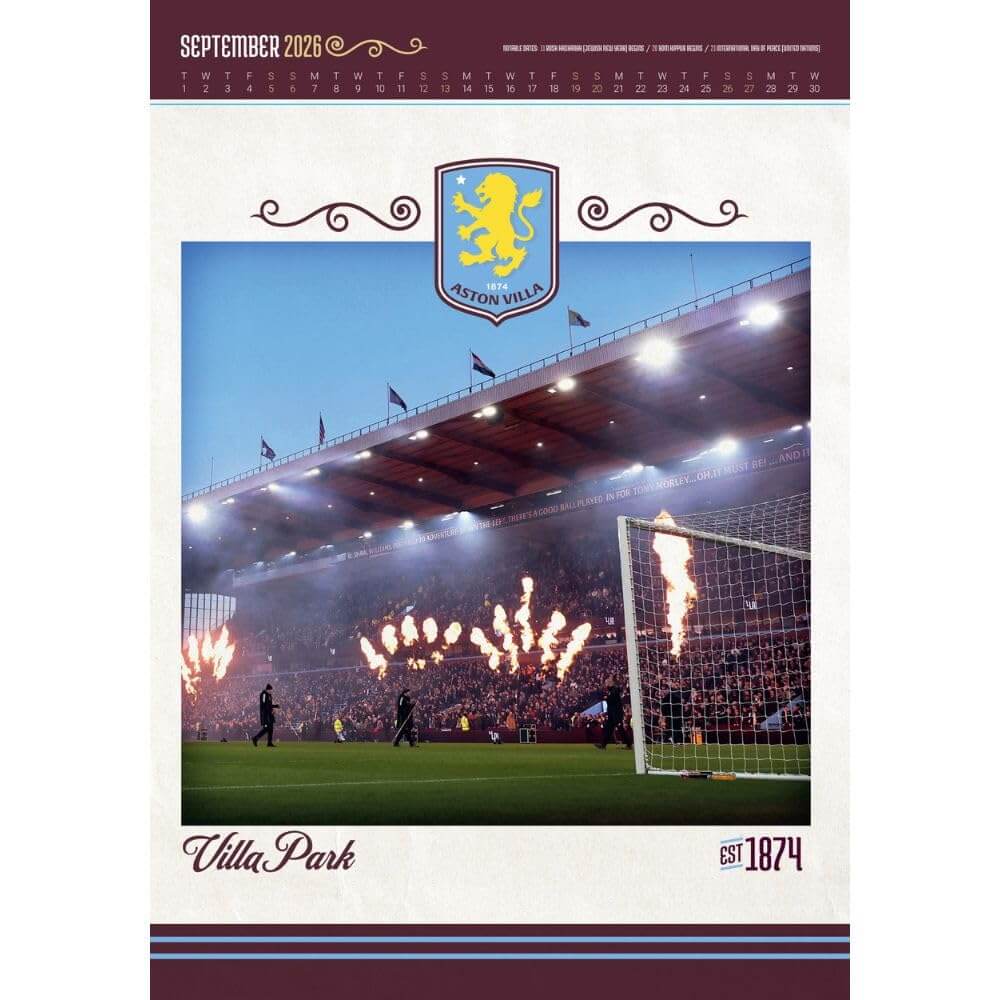 Aston Villa FC Deluxe Calendar 2026 LKT Sport Football>Premier League>Aston Villa FC Wall Calendars