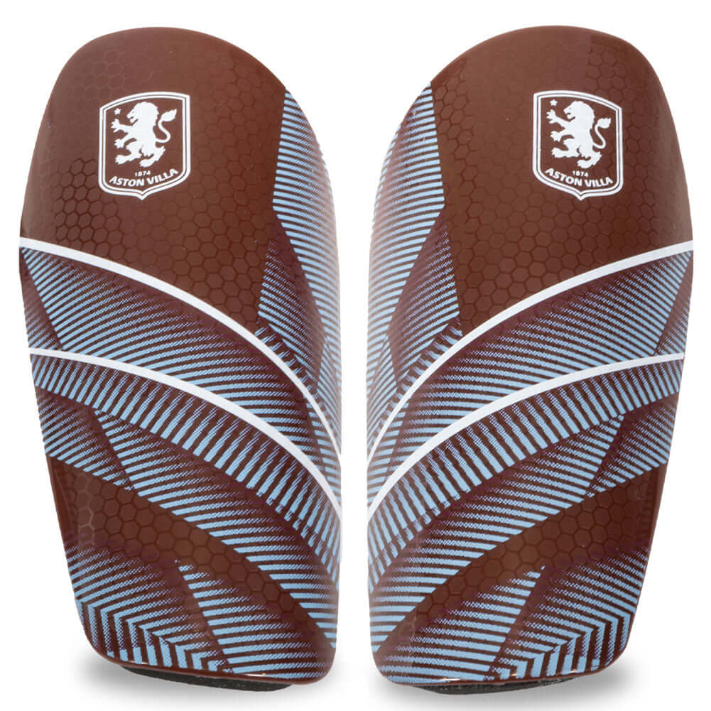 Aston Villa FC Fuse Shin Pads Kids LKT Sport Fuse design slip in shin guards featuring a white Villa crestThick moulded plastic shell with a comfortable padded interiorOfficial licensed productSize kids - to fit average 7 to 9 years (120cm)Approx 17cm in