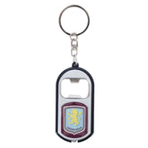 Aston Villa FC Keyring Torch Bottle Opener LKT Sport Plastic club crested keyringWith a bottle opener functionIncludes a battery powered torchOfficial licensed productApprox 7cm x 3cm Keychains