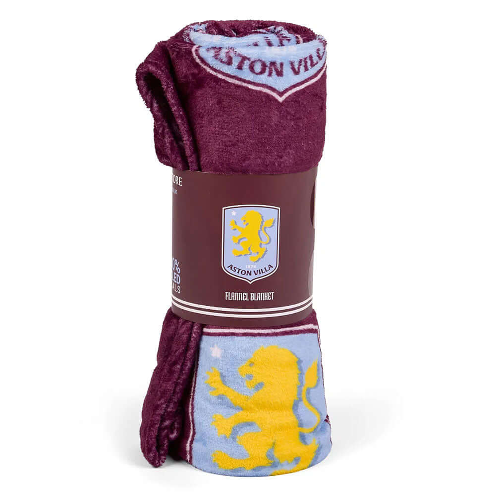 Aston Villa FC Multi Crest Fleece Blanket LKT Sport Vibrant claret soft and warm fleece blanketFeatures multiple Villa crests100% polyester machine washableOfficial licensed productApprox 150cm x 120cm Throw Blankets