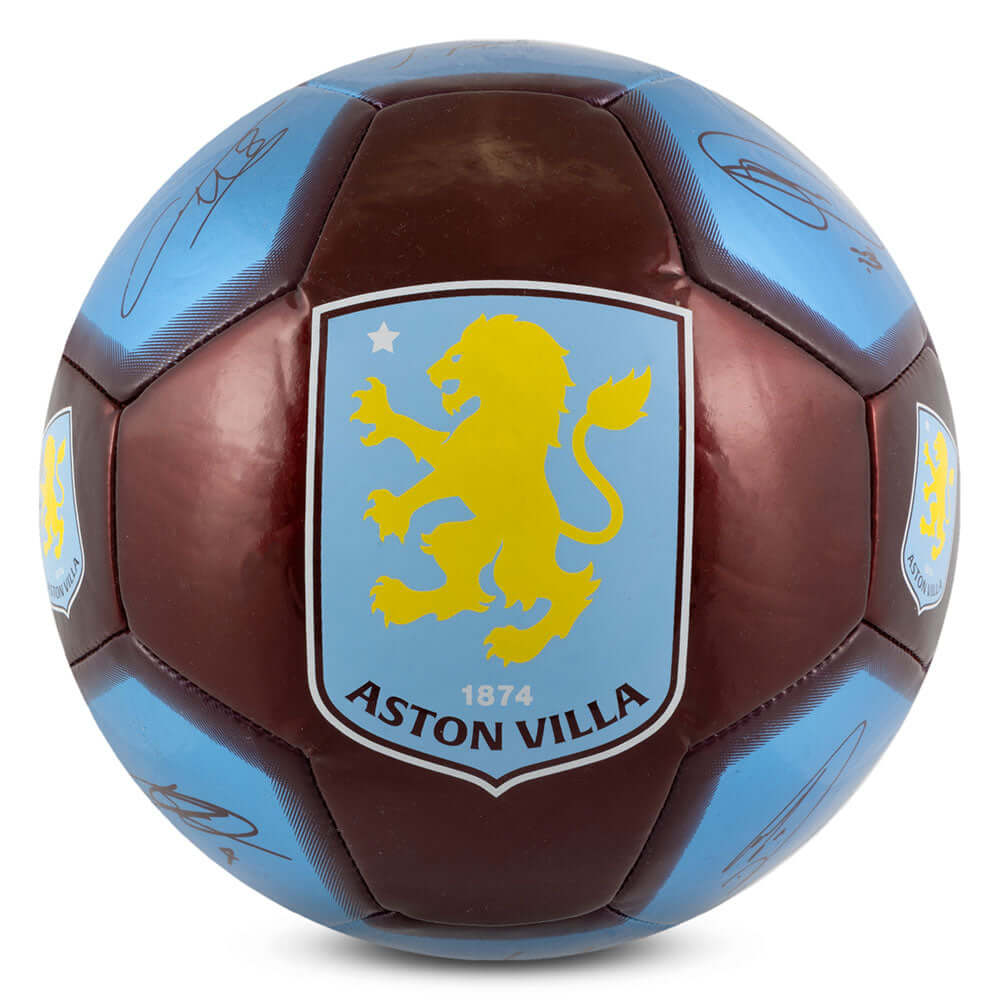 Aston Villa FC Sig 26 Football LKT Sport High spec 26 panel synthetic footballStriking claret and blue colour featuring the Villa crest, 'Up The Villa' plus official player signature printsSuitable for 14 yrs and olderOfficial licensed productSize 5 footb