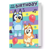Bluey 3D Lenticular Birthday Card LKT Sport Vibrant 3D birthday cardFeatures a moving image of Bluey and Bingo dancingMessage inside reads 'Hope you have lots of fun'Official licensed productApprox 23cm x 15cm Greeting Cards