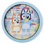 Bluey Wall Clock LKT Sport Hanging wall clock featuring Bluey and BingoDurable plastic case with a clear font and modern quartz movementRequires x1 AA Battery (not included)Official licensed productApprox 25cm in diameter Wall Clocks