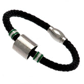 Celtic FC Colour Ring Leather Bracelet LKT Sport Rope design bracelet made from genuine leatherBlack bracelet featuring stainless steel colour rings and an engraved club crestWith a stainless steel magnetic claspOfficial licensed productApprox 20cm x 0.5c