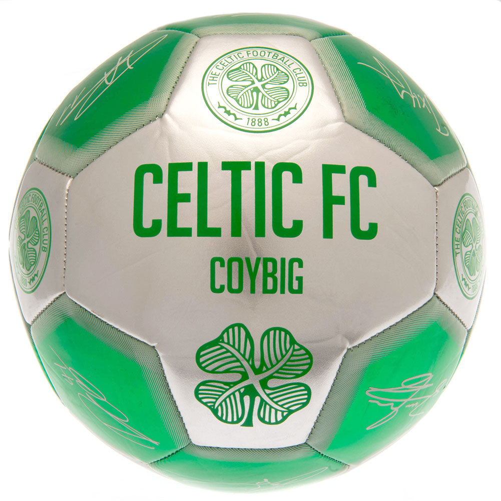 Celtic FC Sig 26 Football LKT Sport High spec 26 panel synthetic footballGreen and silver colour featuring the Celtic crest and official player signature printsSuitable for 14 yrs and olderOfficial licensed productSize 5 footballApprox 69cm in circumferen