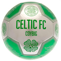 Celtic FC Sig 26 Football LKT Sport High spec 26 panel synthetic footballGreen and silver colour featuring the Celtic crest and official player signature printsSuitable for 14 yrs and olderOfficial licensed productSize 5 footballApprox 69cm in circumferen