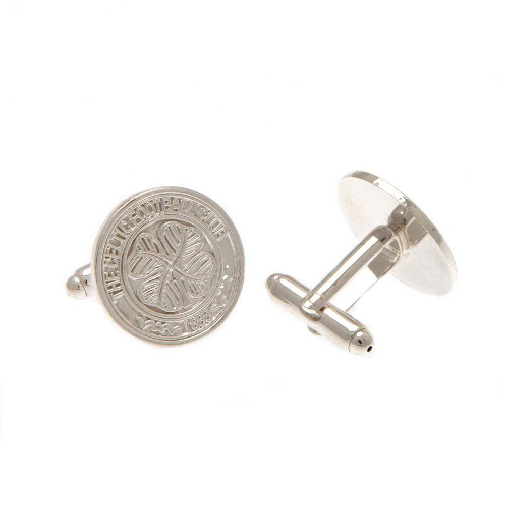 Celtic FC Silver Plated Formed Cufflinks LKT Sport Silver plated crest shaped cufflinks in a chrome finishFeaturing a highly detailed formed Celtic crestOn a bullet back fixingOfficial licensed productApprox 22mm x 18mm Cufflinks