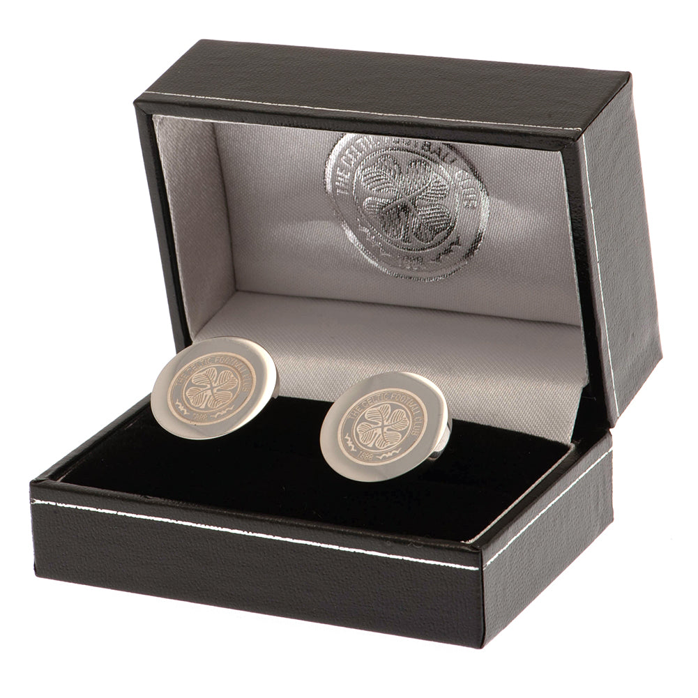 Celtic FC Stainless Steel Round Cufflinks LKT Sport Football>European Leagues>Celtic FC
