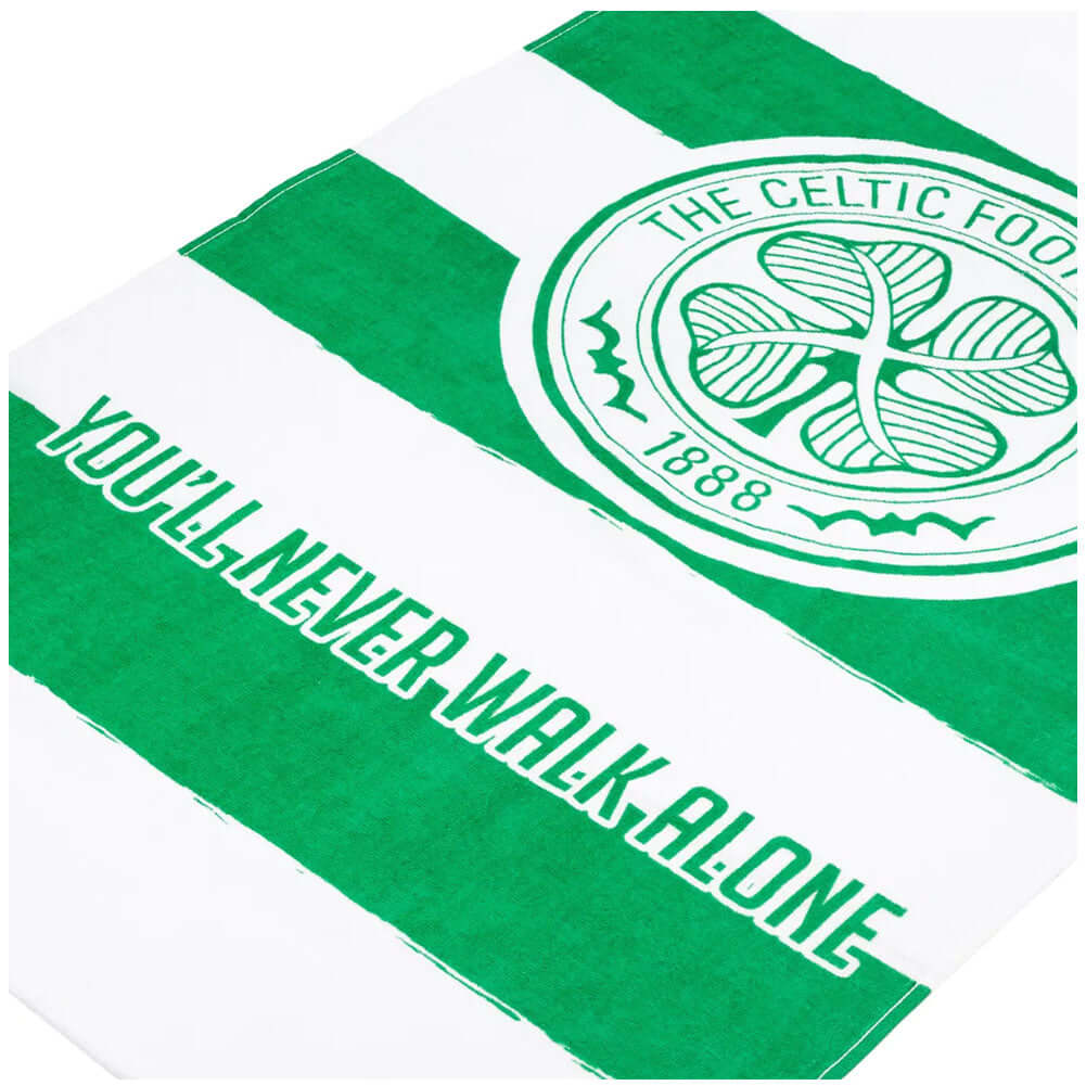 Celtic FC YNWA Towel LKT Sport Large soft to touch 100% cotton velour beach towelGreen and white towel featuring a large Cetic crestWith You'll Never Walk Alone textOfficial licensed productApprox 140cm x 70cm (55in x 28in) Beach Towels