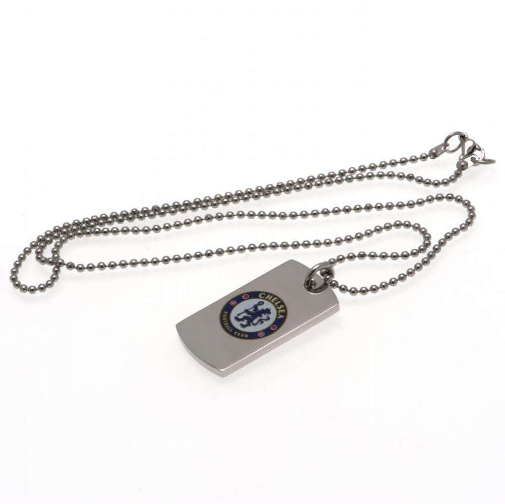 Chelsea FC Colour Crest Dog Tag & Chain LKT Sport Football>Premier League>Chelsea FC Necklaces