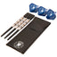 Chelsea FC Darts Set LKT Sport Chelsea FC essential darts set3 x dart barrels with blue detail3 x black dart shafts3 x blue dart flights with white Chelsea crestsComplete with a PU darts case printed with the Chelsea crestOfficial licensed product Darts