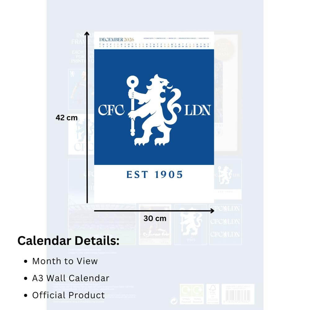 Chelsea FC Deluxe Calendar 2026 LKT Sport Football>Premier League>Chelsea FC Wall Calendars