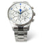 Chelsea FC High End Chronograph Bracelet Watch LKT Sport Classic mens white watch with a silver casing and a high end solid stainless steel bracelet strapFeaturing the a blue Chelsea FC crest on the watch faceChronograph function with three sub-dialsWith