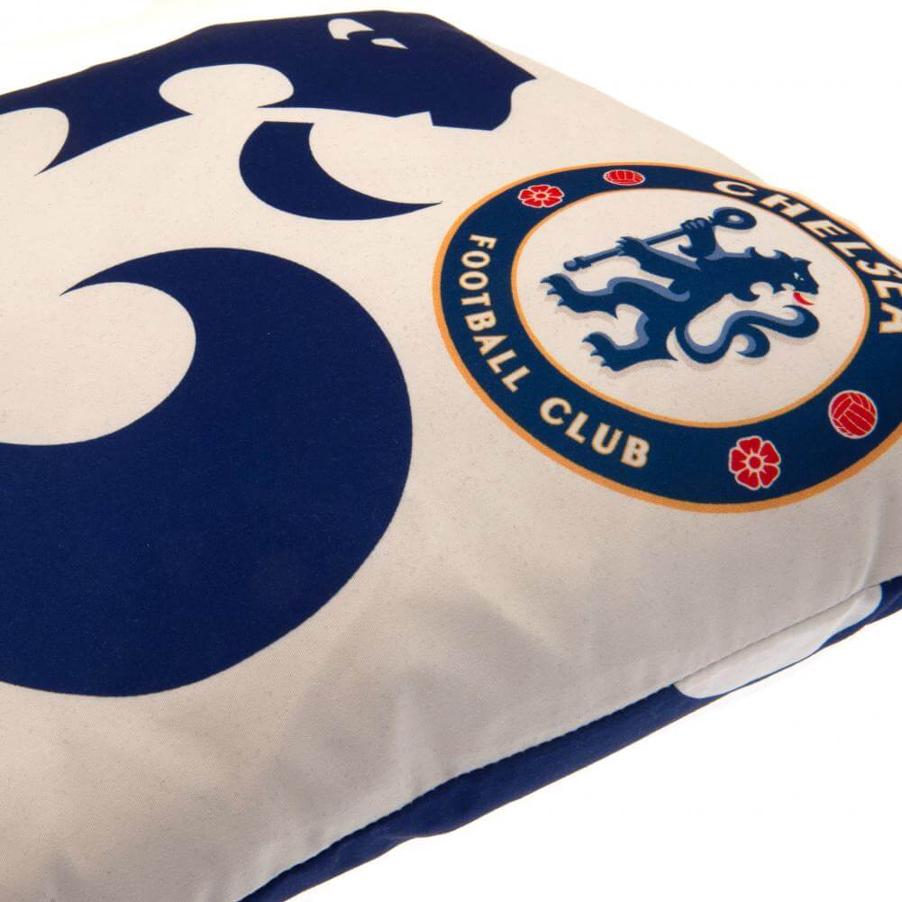 Chelsea FC Lion Crest Cushion LKT Sport White cushion featuring a full colour Chelsea club crest and large Lion detailDesign repeated on the reverse100% Polyester machine washable removable coverOfficial licensed productApprox 40cm x 40cm Chair & Sofa Cus