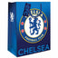 Chelsea FC Medium Colour Gift Bag LKT Sport Medium sized colour card gift bag and tagFeaturing a full colour Chelsea crestWith woven string handlesOfficial licensed productApprox 33cm x 26cm Gift Bags