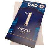 Chelsea FC No. 1 Dad Birthday Card LKT Sport Colourful gloss finish birthday cardFeaturing the reverse of a shirt image with No.1 Chelsea Fan in whiteMessage inside reads 'You're The Greatest Happy Birthday!'Official licensed productApprox 22cm x 12cm Gre