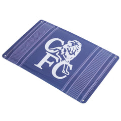 Chelsea FC Retro Days Sign LKT Sport Blue metal tin sign featuring a retro Chelsea crest in the centreReady to hang on the wall with four small holes for fixingOfficial licensed productApprox 30cm x 20cm Novelty Signs
