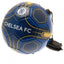 Chelsea FC Size 2 Skills Trainer LKT Sport Great close control and skills training aidSize 2 training ball with a cordBlue football featuring a full colour Chelsea crest and navy detailPerfect for improving passing, control and reactionsOfficial licensed
