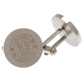 Chelsea FC Stainless Steel Round Cufflinks LKT Sport Stainless steel round cufflinks in a chrome finishEach cufflink is engraved with the Chelsea FC crestOn a bullet back fixingOfficial licensed productApprox 20mm x 20mm Cufflinks
