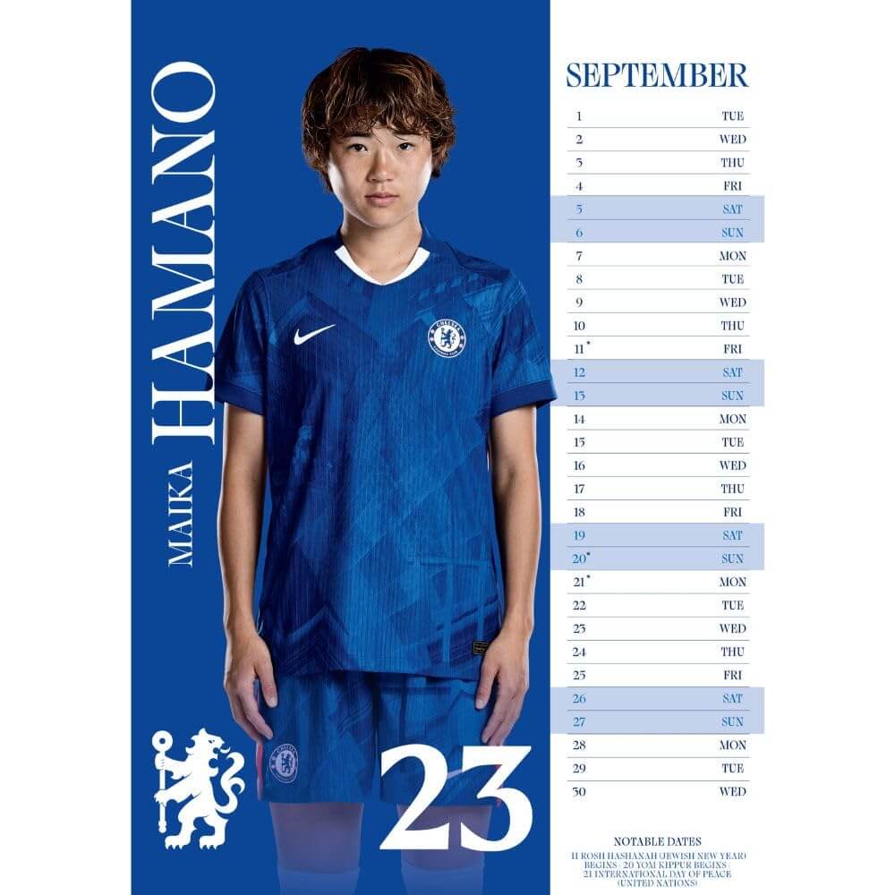 Chelsea WFC A3 Calendar 2026 LKT Sport Football>Premier League>Chelsea FC Wall Calendars