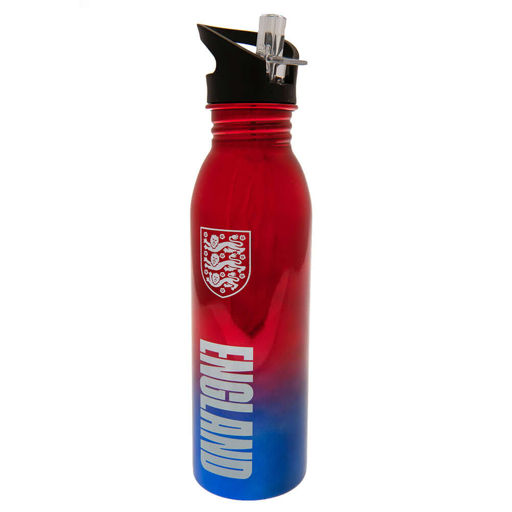 England FA UV Metallic Drinks Bottle LKT Sport Stainless steel fade metallic camping style water bottleStriking UV metallic finish with white England crest and textScrew top lid with a closable clear drinking spoutOfficial licensed productApprox 700ml (24