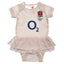 England RFU Tutu 0/3 mths PC LKT Sport This short sleeved tutu bodysuit features a double frill skirt designDesign inspired by the 2023-24 season kit with an embroidered crest and printed sponsorSoft comfortable fit with press stud fasteningMain: 100% Cot