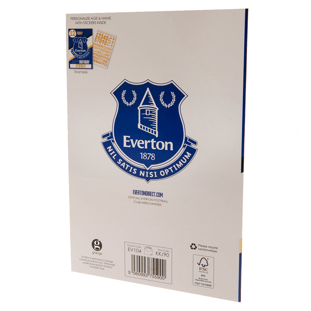 Everton FC Birthday Card With Stickers LKT Sport Football>Premier League>Everton FC Greeting Cards