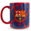 FC Barcelona Barca Mug LKT Sport Ceramic everyday coffee mugRed mug with a repeat Barca pattern and full colour club crestGlazed kiln fired finish with a red handleOfficial licensed productApprox 315ml (11oz)Approx 9cm tall, 8cm in diameter Mugs