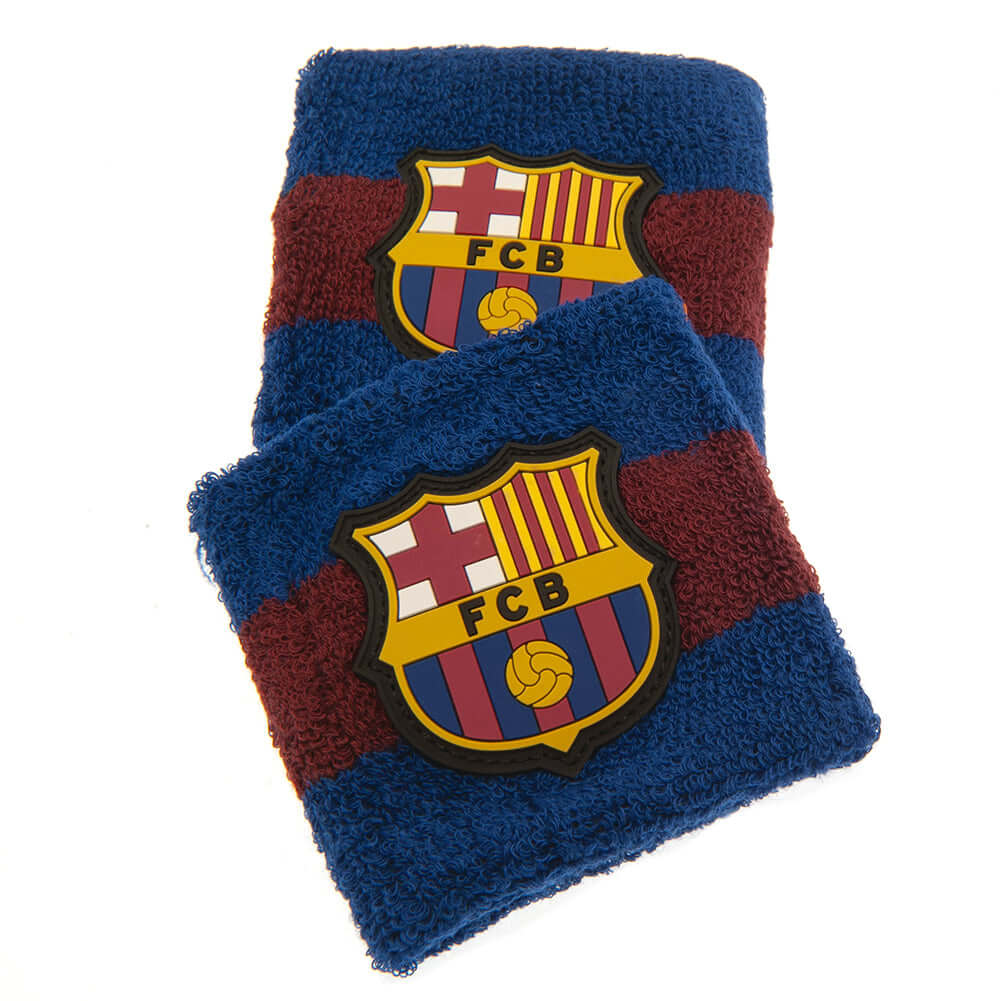 FC Barcelona Wristbands LKT Sport Pack of 2 soft cotton sweatbandsIn blue and red, featuring the Barca crestElasticated, one size fits allOfficial licensed productApprox 7cm wide Sweat Wristbands