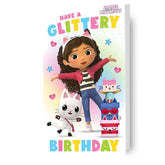 Gabby's Dollhouse Glittery Birthday Card LKT Sport Entertainment>TV Series>Gabby's Dollhouse Greeting Cards