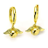 Harry Potter Gold Plated Golden Snitch Hoop Earrings LKT Sport Entertainment>Movies>Harry Potter Earrings