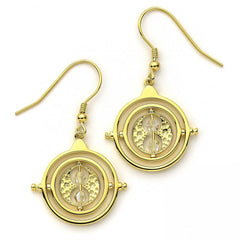 Harry Potter Gold Plated Time Turner Crystal Hook Earrings LKT Sport Entertainment>Movies>Harry Potter Earrings