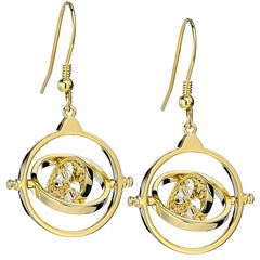 Harry Potter Gold Plated Time Turner Crystal Hook Earrings LKT Sport Entertainment>Movies>Harry Potter Earrings
