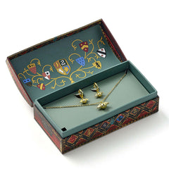 Harry Potter Golden Snitch Necklace & Earrings Gift Box LKT Sport Entertainment>Movies>Harry Potter Jewelry Sets
