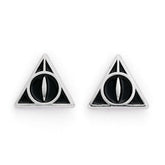 Harry Potter Silver Plated Deathly Hallows Stud Earrings LKT Sport Entertainment>Movies>Harry Potter Earrings